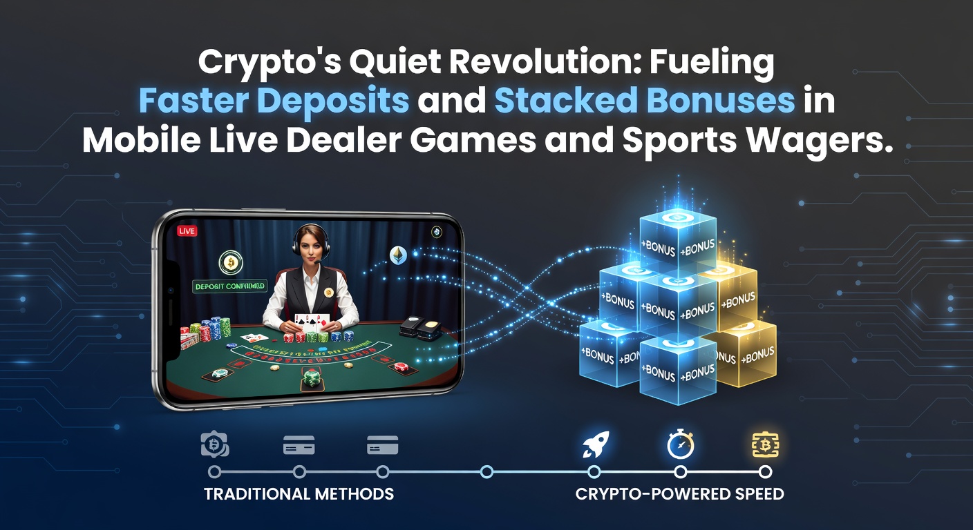Digital wallet displaying cryptocurrency transactions speeding up mobile casino deposits amid live dealer blackjack session