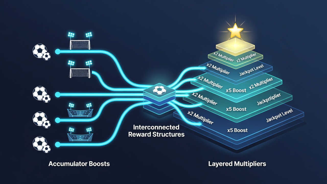 Diagram of mobile wallet synchronization process connecting sports betting rewards to casino game multipliers