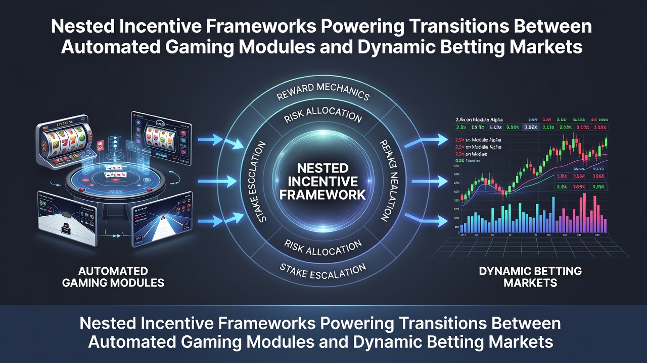 Illustration of nested incentive frameworks connecting automated gaming modules to dynamic betting markets