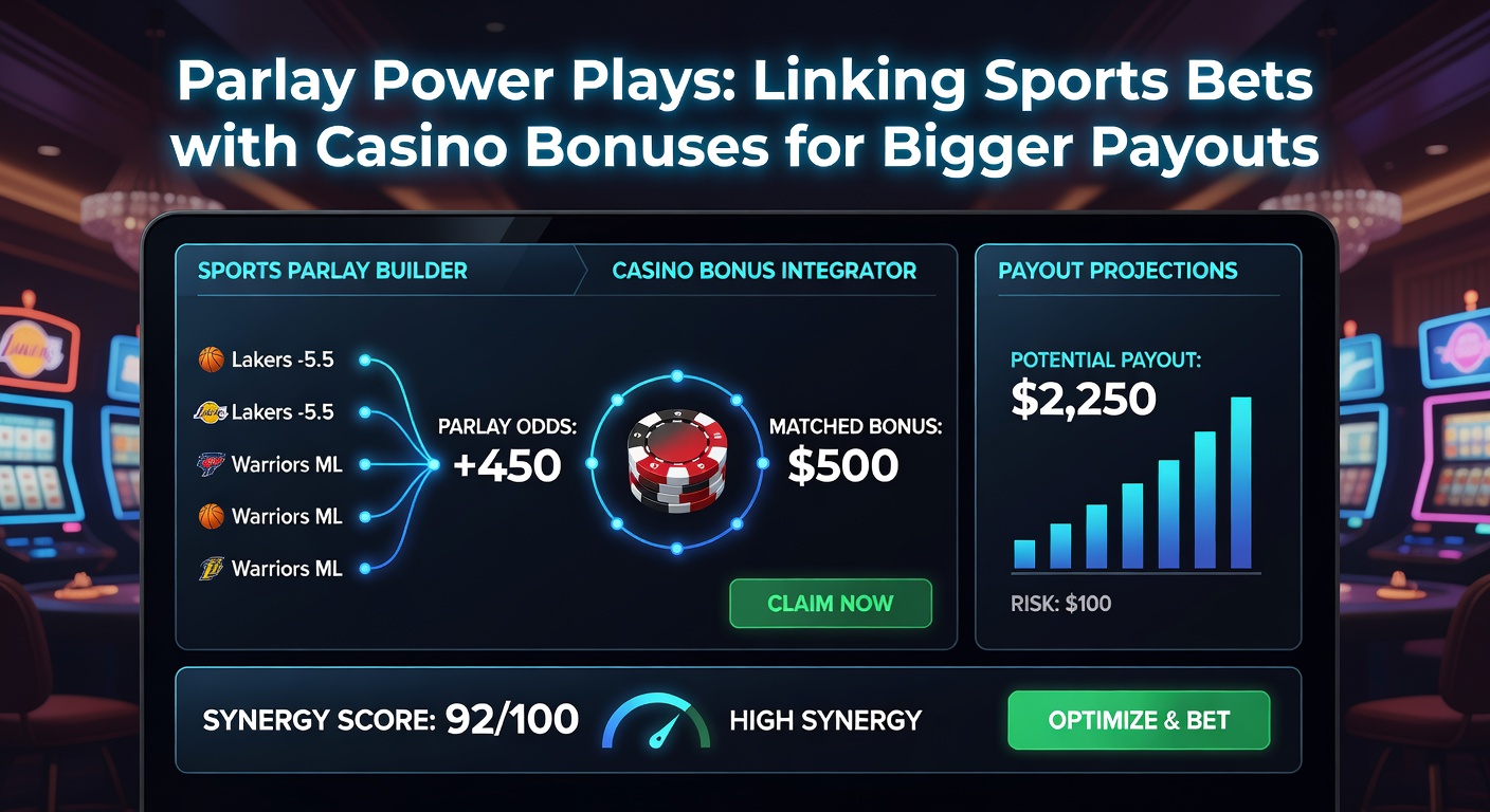 Infographic illustrating parlay legs connecting to casino bonus wheels for exponential payout growth