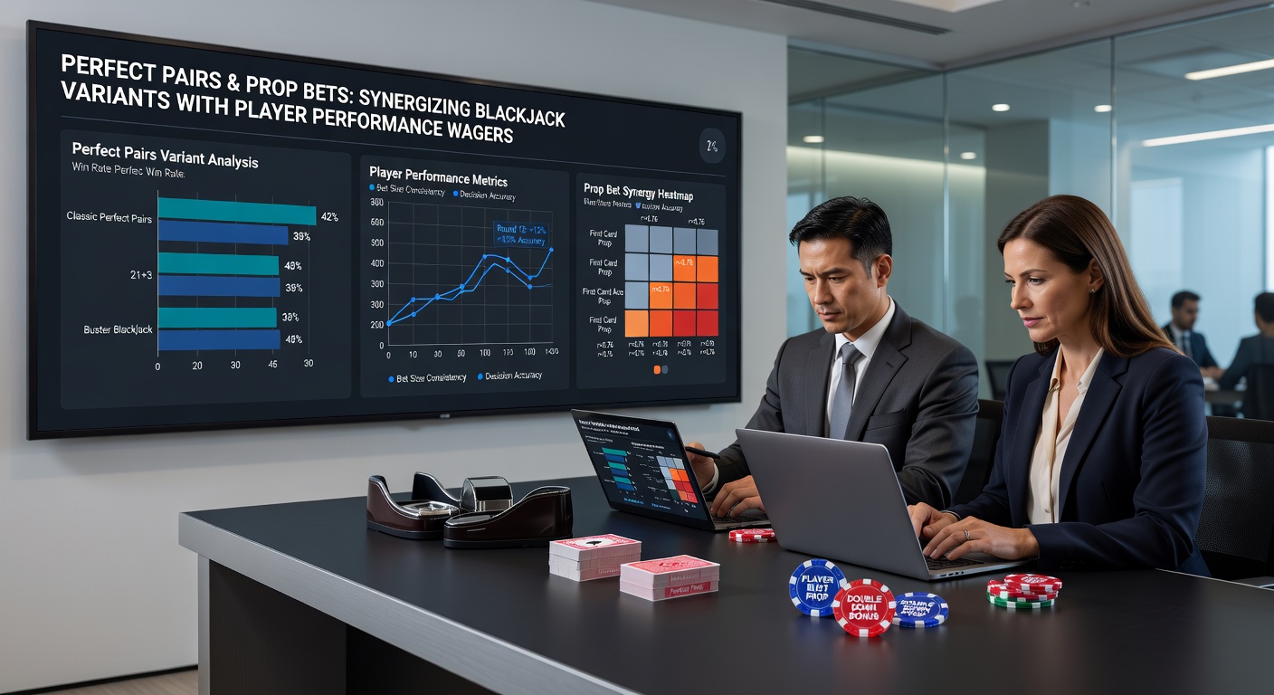 Close-up of a live blackjack interface showing active Perfect Pairs and player prop bets resolving on a mixed pair hand, with payout animations