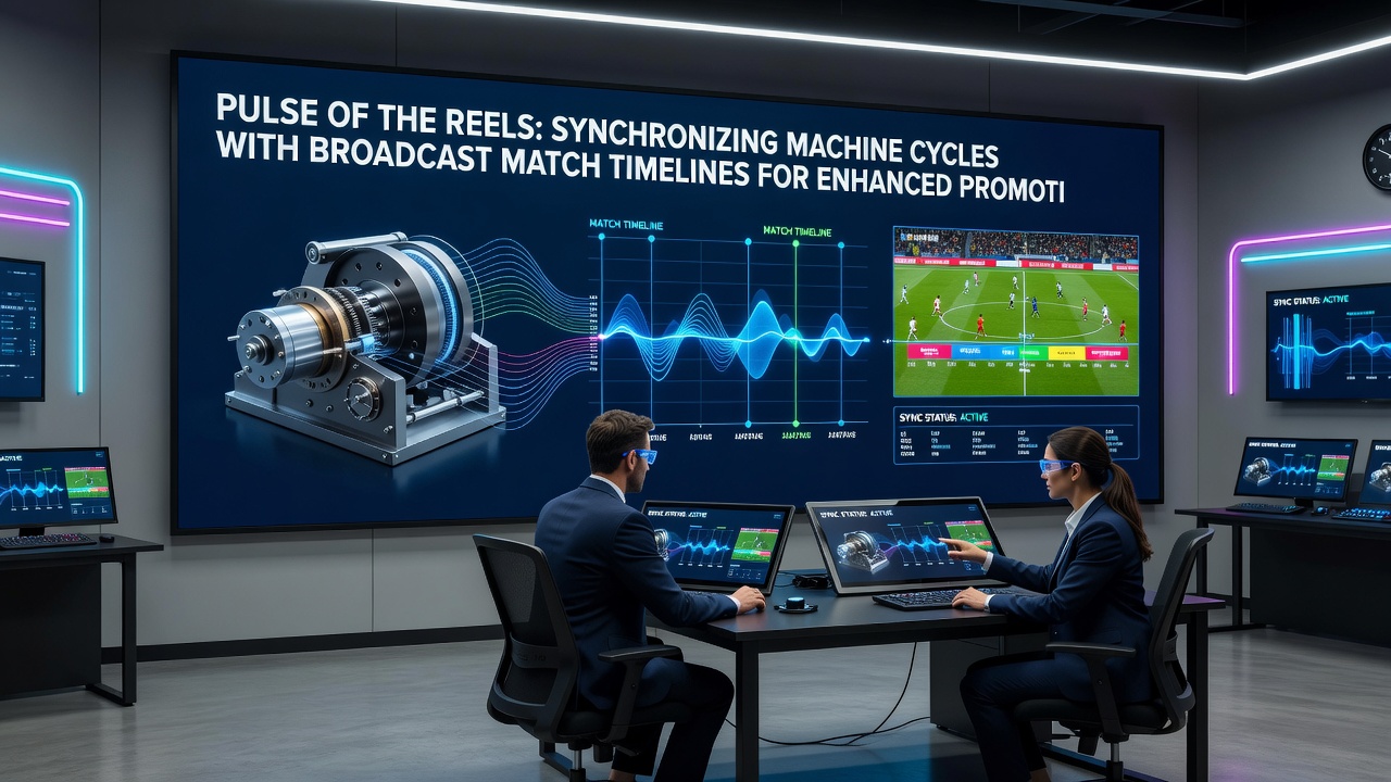 Broadcast timeline overlay showing synchronized reel pulses during a live match event