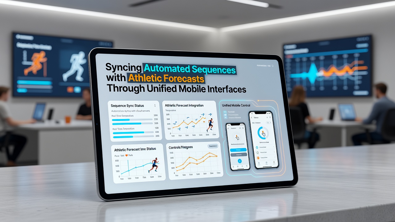 Mobile app screen showing real-time athletic forecasts synced with automated betting sequences on a unified interface