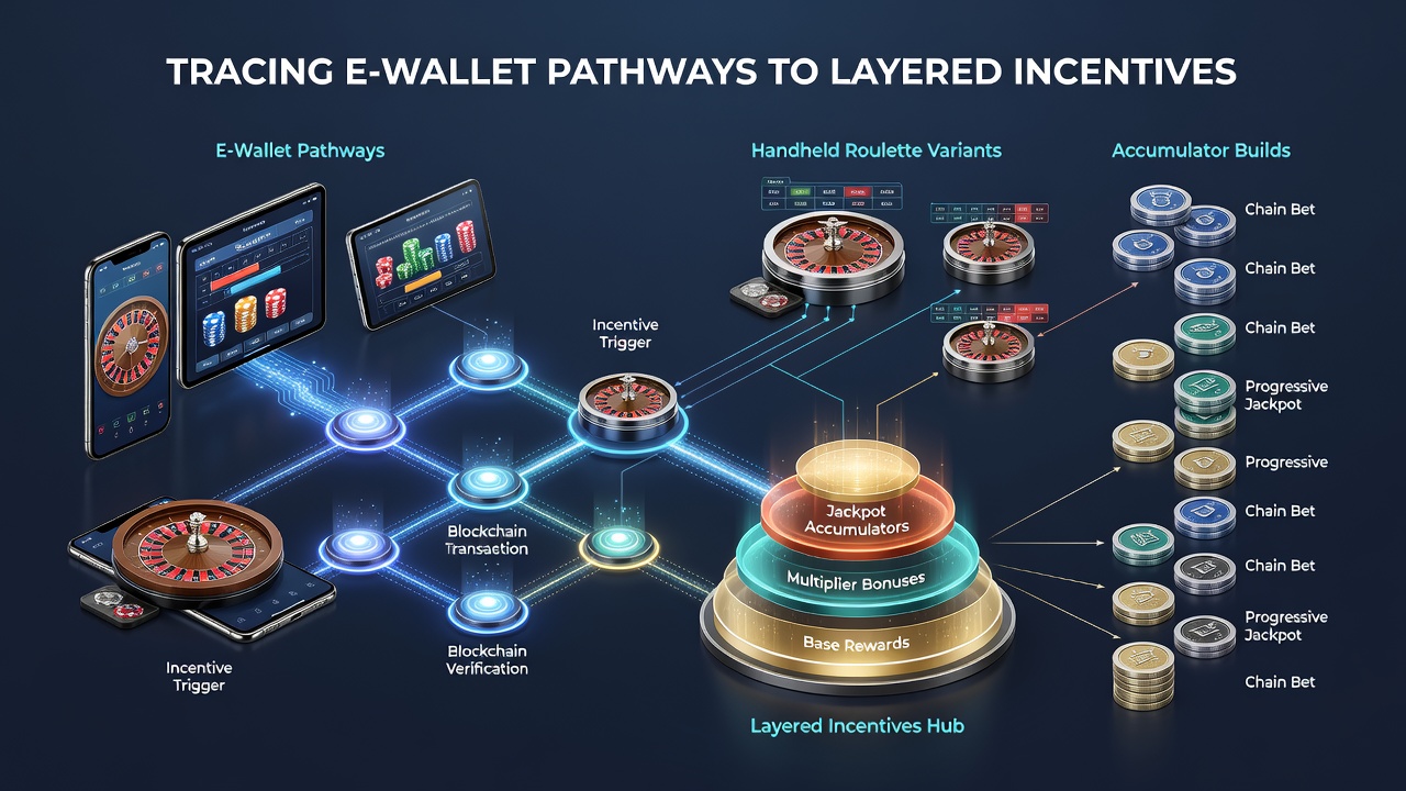Accumulator bet builder interface showing layered incentives tied to e-wallet deposits on a handheld device