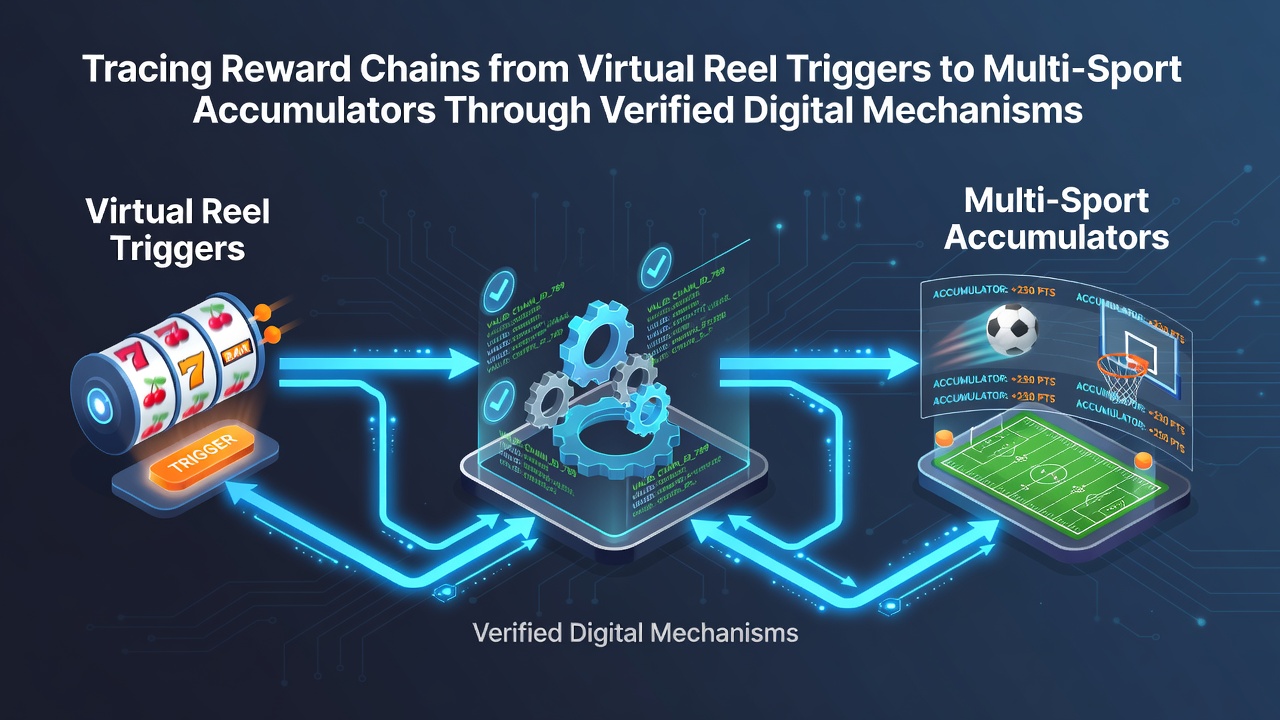 Flow diagram of verified digital transfers connecting slot rewards to accumulator bets